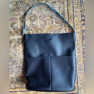 Oak + Fort black shoulder bag, laptop bag